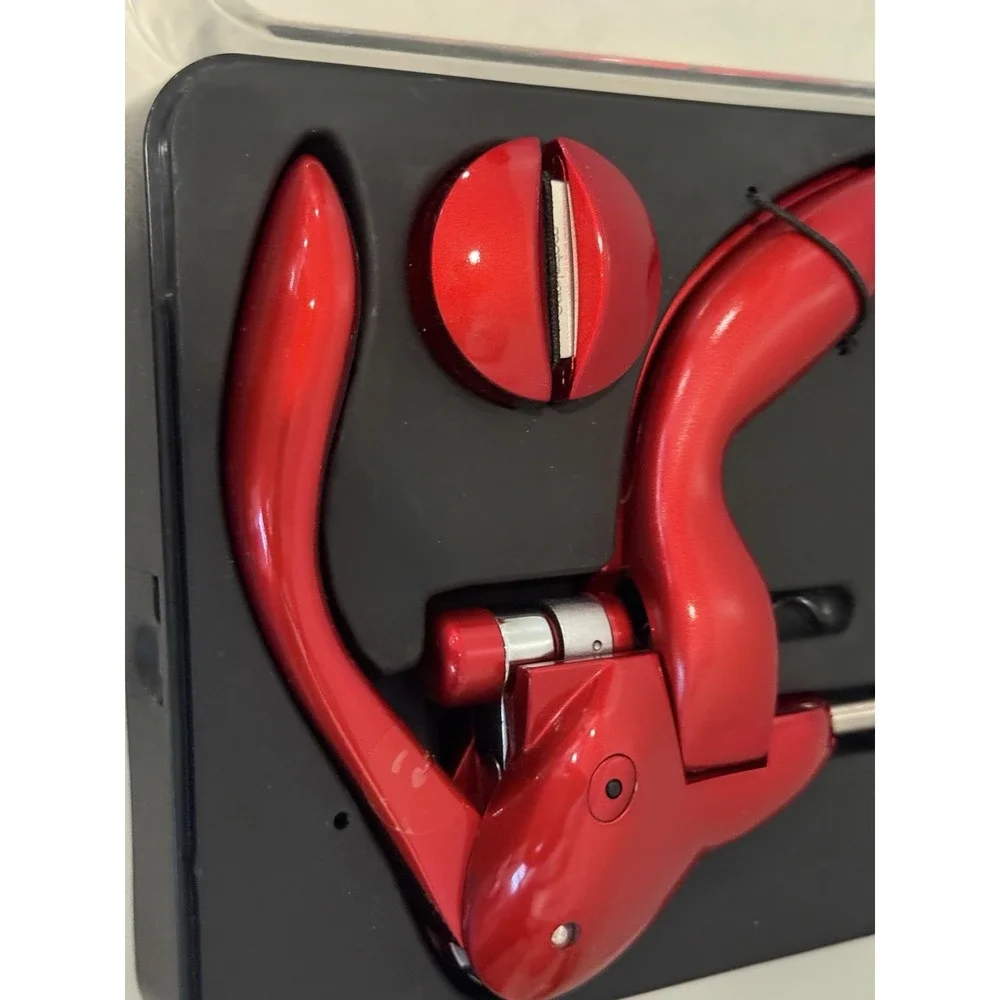 Houdini Red Lever Corkscrew 3-Piece Wine Opener - Foil Cutter - Spiral  Open Box